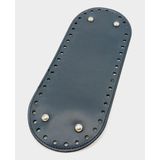 Nusrat Bilişim Çanta Aksesuar Suni Deri Lacivert Renk 30X12 cm Oval Çanta Tabanı (Gümüş Aparatlı)
