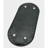 Nusrat Bilişim Çanta Aksesuar Suni Deri Siyah Renk 25X12 cm Oval Çanta Tabanı (Gümüş Aparatlı)