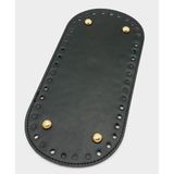 Nusrat Bilişim Çanta Aksesuar Suni Deri Siyah Renk 25X12 cm Oval Çanta Tabanı (Light Gold Aparatlı)