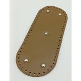 Nusrat Bilişim Çanta Aksesuar Suni Deri Vizon Renk 30X12 cm Oval Çanta Tabanı (Gümüş Aparatlı)