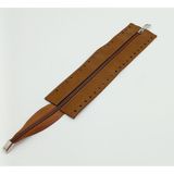Nusrat Bilişim Çanta Aksesuar Taba Renk 28 Cm Derili Fermuar Gümüş Metalli sndfr10