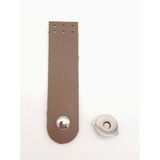 Nusrat Bilişim Çanta Aksesuar Vizon Renk Tek Kat Suni Deri Kapak 10.5x2.5 cm Gümüş Metal snkp33