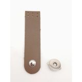 Nusrat Bilişim Çanta Aksesuar Vizon Renk Tek Kat Suni Deri Kapak 10.5x2.5 cm Gümüş Metal