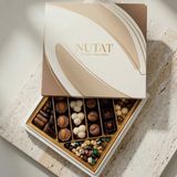 Nutat 365GR Hediyelik Özel Spesiyal Çikolata & Karışık Draje Kutusu - 8 Farklı Gurme Lezzet 🎁✨ - Kahverengi Pastel