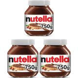 Nutella Çikolata Kreması 750 gr 3'lü Set Türkiye Menşeli Kremalı Lezzet