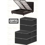 Nutex 6 Adet Baza Altı Çekyat Tipi Hurç 60 x 40 x 22 - Gri