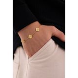 Nutly Accessories Erkek Yonca Model Bileklik Gold Çelik Bileklik Şans Yonca Minimal Tasarım Kararmaz Bileklik