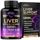 Nutra Harmony Liver Cleanse Detox 1250MG 60 Capsul Milk Thistle 80 % Silymarin Dandelion Artichoke Tudca Glutathione N.ac Vegan Made In Usa. - Aromasız