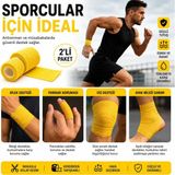 Nutrabella Kendinden Yapışkanlı Coban Bandaj 7,5 cm x 4,5 m (2 Adet) Sarı Sporcu Bandajı Elastik Sargı Bezi