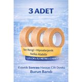 NutraBella Micropore Rinoplasti Sonrası Burun Bandı – Hipoalerjenik Nefes Alabilir Cerrahi Kağıt Bant 3 Adet