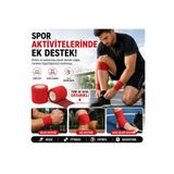 NutraBella Sporcu Bandajı Kendinden Yapışan Elastik Coban Bandaj 5 cm x 4,5 m 2'li Paket Kırmızı Renk