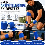 Nutrabella Sporcu Bandajı Kendinden Yapışan Elastik Coban Bandaj 5 cm x 4,5 m 2'li Paket MAVİ Renk - Mavi