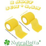 Nutrabella Sporcu Bandajı Kendinden Yapışan Elastik Coban Bandaj 5 cm x 4,5 m 2'li Paket Sarı RENK