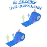 Nutrabella Sporcu Bandajı Kendinden Yapışan Elastik Coban Bandaj 7,5 cm x 4,5 m 2'li Paket MAVİ renk - Mavi