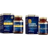 Nutraxin 1000 Mg C VITAMINI,1000 Iu D Vitamini ve 10 Mg Çinko (Vitamin Max) +B Vitamin Complex 60 Tablet - Sade