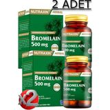 Nutraxin 2 Adet Bromelain 60 Tablet 500 mg İçerik Bilgisi ile Sağlıklı Besin Takviyesi