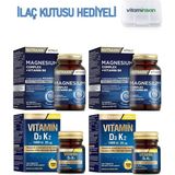 Nutraxin 2 Kutu Magnesium Complex Vitamin B6 60 Tablet + 2 Kutu Vitamin D3K2 1000 Iu 120 Tablet