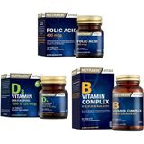Nutraxin 400 Mcg Folik Asit + D3 1000IU + B Vitamin Complex - Sade