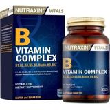 Nutraxin 60 Tablet B Vitamin Complex Yetişkinler İçin Sade Aroma ile Zenginleştirilmiş