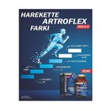 Nutraxin Artroflex Hya-C-II Glukozamin Serisi, Tip 2 Kolajen, Hyaluronik Asit, Kondroitin, MSM, C Vitamini, 90 Tablet