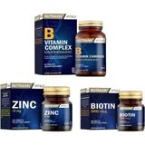 Nutraxin B Vitamin Complex 60 Tablet + Çinko 15 Mg 100 Tablet + Biotin 5000 Mcg 30 Tablet - --