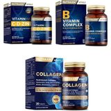Nutraxin B Vitamin Complex 60 Tablet+Tip 1 ve Tip 3 Hidrolize Içeren 30 Tablet+Vitamin Max C-D-Zınc