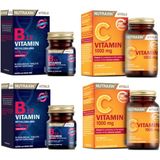 Nutraxin B12 Vitamini 1000 Mcg 60 Dilaltı Tableti X2 Adet + C Vitamini 1000 Mg 30 Tablet X2 Adet - --