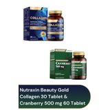Nutraxin Beauty Gold Collagen 30 Tablet + Cranberry 500 mg 60 Tablet