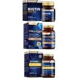 Nutraxin Biotin 5000 Mcg 30 Tablet, Vitamin Max C-D-Zinc 60 Tablet, Beauty Collagen Gold 30 Tablet - --