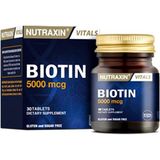 Nutraxin Biotin 5000 Mcg Takviye Edici Gıda 30 Tablet Yetişkinler İçin B12 Vitamini İçerir - --