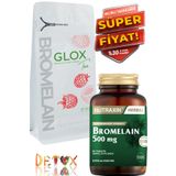Nutraxin Bromelain 500 Mg Takviye Edici Gıda 60 Tablet + Detox Çayı 60 Adet Özel Set
