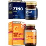 Nutraxin Çinko Takviyesi 15 Mg 100 Tablet + C Vitamini 1000 Mg 30 Tablet - Sade