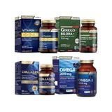 Nutraxin Collagen 30 Tablet & Ginkgo Biloba & Omega-3 2000 Mg & Vitamin Max C D Zinc