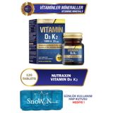 Nutraxin D3 ve K2 Vitamini İçeren Takviye Edici Gıda 120 Tablet + Hap Kutusu Hediye