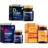 Nutraxin D3 Vitamini 1000 Iu 120 TABLET+B12 Vitamini 1000 Mcg 60 Dilaltı Tableti+C Vitamini 1000 Mg 30 Tablet - --