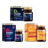 Nutraxin D3 Vitamini 1000 Iu 120 Tablet+B12 Vitamini 1000 Mcg 60 Dilaltı Tableti+C Vitamini 1000 Mg 30 Tablet - Sade