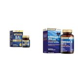Nutraxin D3K2 120 Tablet - 1000 Iu D3 Vitamini, 25 Mcg K2 Vitamini + Nutraxin Vitals Omega-3 2000 mg EPA + DHA Balık Yağı içeren Takviye Edici Gıda, 60 kapsül
