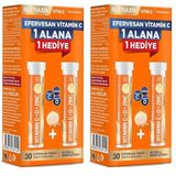 Nutraxin Effervescent Vitamin C-D-Zinc – 1000 mg C Vitamini, 400 IU D3 ve 10 mg Çinko İçeren Portakal Aromalı Efervesan Tablet – 30 Tablet – Vegan (2 paketi)