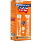 Nutraxin Effervescent Vitamin C-D-Zinc – 1000 Mg C Vitamini, 400 Iu D3 ve 10 Mg Çinko Içeren Portakal Aromalı Efervesan Tablet – 30 Tablet – Vegan - Dezenfektan Hediyeli (%72 Alkol) - --