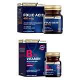 Nutraxin Folik Asit 400 Mcg 100 Tablet + B12 Vitamini 1000 Mcg 60 Dilaltı Tableti