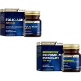 Nutraxin Folik Asit 400 Mcg 100 Tablet + Krom Minerali Içeren Takviye Gıda 200 Mcg 90 Tablet - --