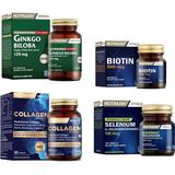 Nutraxin Ginkgo Biloba 60 Tablet + Hidrolize 30 Tablet + Biotin 30 Tablet+Selenyum 100 Tablet