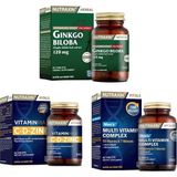 Nutraxin Ginkgo Biloba 60 Tablet + Vitamin Max (C,D,Zinc)60 Tablet +Men's Multivitamin 60 Tablet