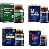 Nutraxin Ginkgo Biloba 60 Tablet +Vitamin Max(C,D,Zinc)+ B Vitamin Complex + B12 Vitamini
