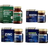 Nutraxin Ginkgo Biloba 60 Tablet+Selenyum 100 Tablet+ Biotin 30 Tablet+ Çinko 100 Tablet