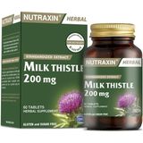 Nutraxin Herbal Milk Thistle 200 Mg 60 Tablet Deve Dikeni + 1 Adet Saşe - Beyaz