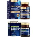 Nutraxin Hidrolize Hyaluronic Acid 30 Tablet + Krom Minerali Içeren Gıda Takviyesi 90 Tablet - Sade