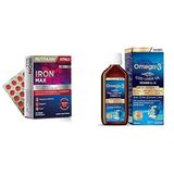 Nutraxin Iron Max 30 Tablet – Demir, C Vitamini, Folik Asit ve B12 Vitamini İçeren Takviye + Nutraxin Omega-3 for Kids 150 ml