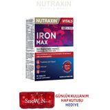 Nutraxin Iron Max bisglisinat formunda Demir-Vitamin C-Vitamin B6-Folik Asit-Vitamin B12 30 Tablet+ Hap Kutusu HEDİYE