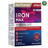 Nutraxin Iron Max Demir, Vitamin C, Vitamin B12 Içeren Takviye Edici Gıda 30 Tablet 10 Adet